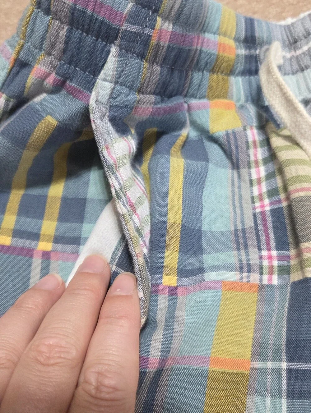 J.Crew 6 dock short in Indian madras patchwork plaid Mens XS Summer Comfort
